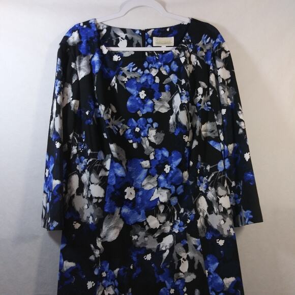 Giovanna Dress D1523P-Black/Royal Floral Pockets Spring Wedding Size 18W - Picture 3 of 13